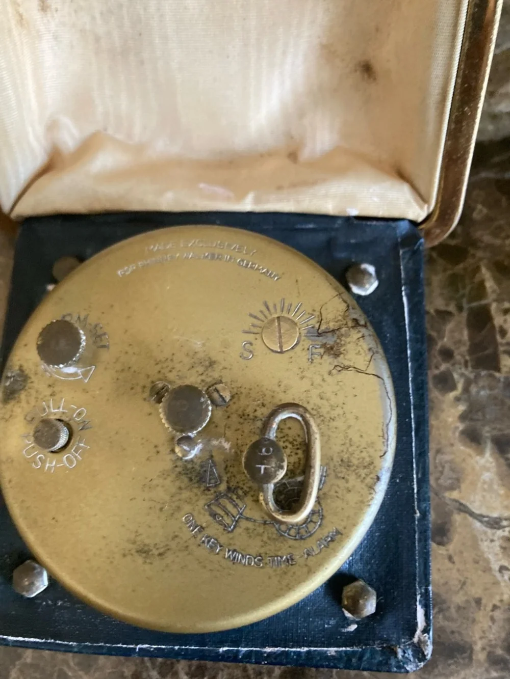 Vintage Phinney-Walker German Travel Alarm Clock | Mechanical Wind-Up | Folding